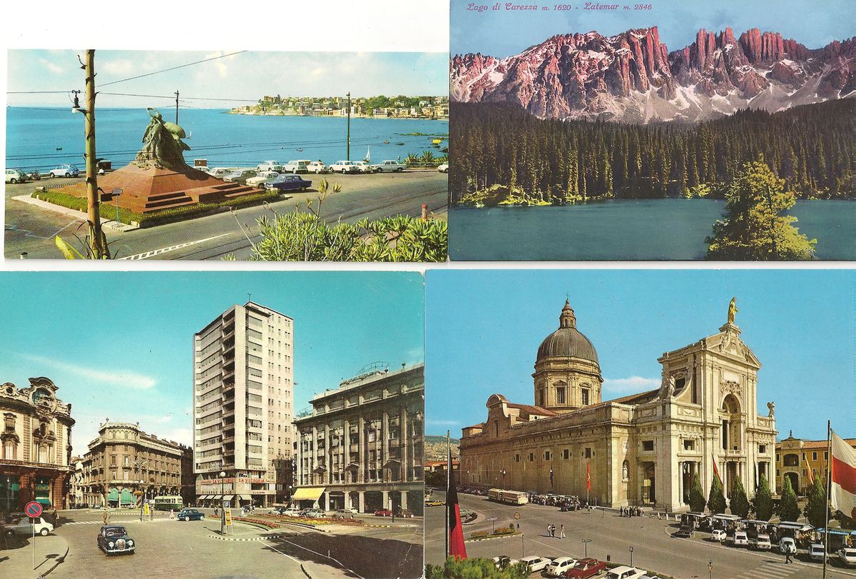 Набор из 4 видовых открыток. Виды Италии, 70-90 годы (комплект из 4 открыток)