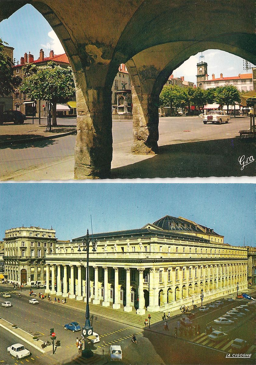 Набор из 2 видовых открыток. Виды Франции, 70-90 годы (комплект из 2 открыток)