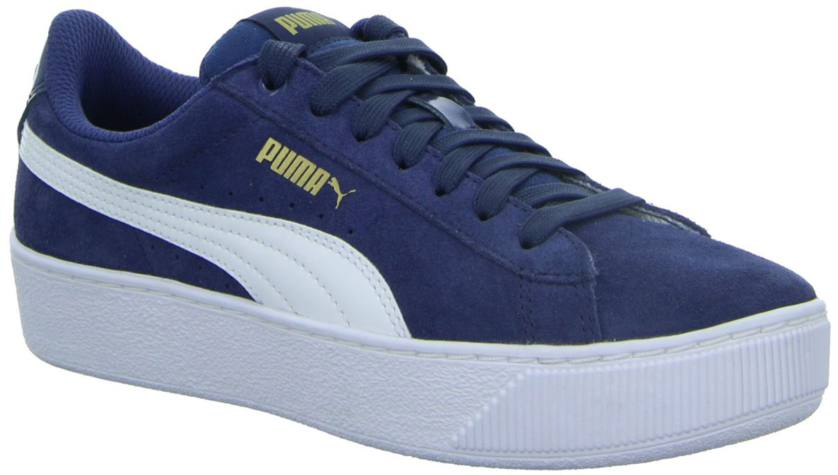 Кеды для девочки Puma Vikky Platform Jr, цвет: синий. 36648503. Размер 3,5 (35)
