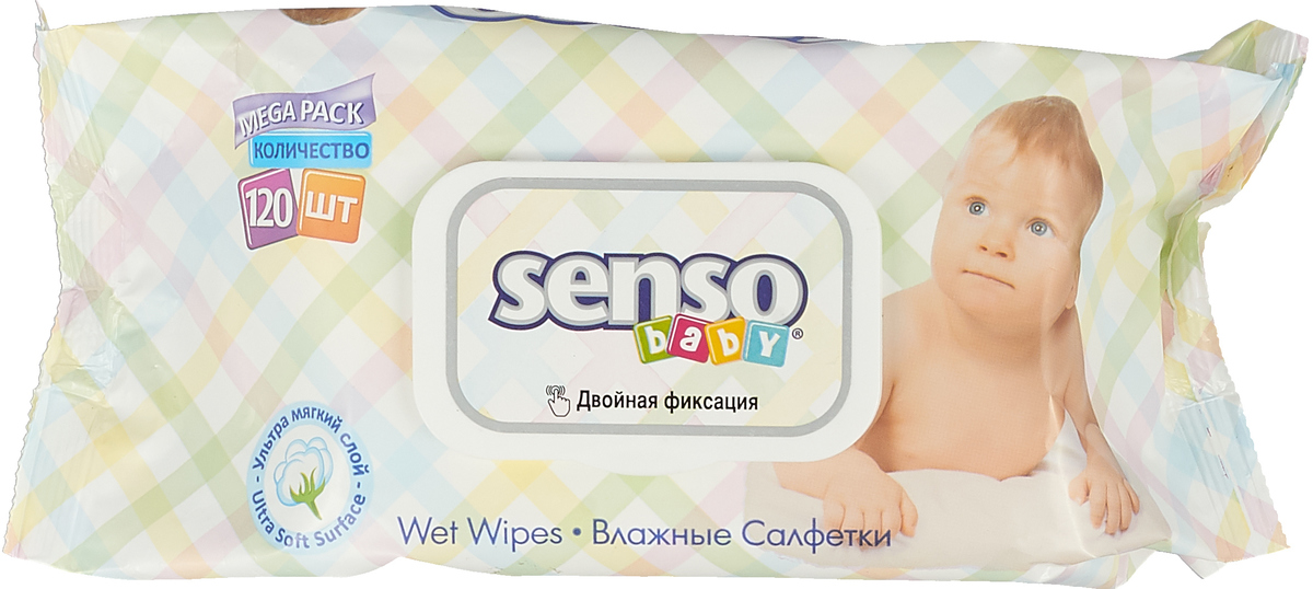 Senso Baby Ecoline Влажные салфетки с крем-бальзамом 120 шт