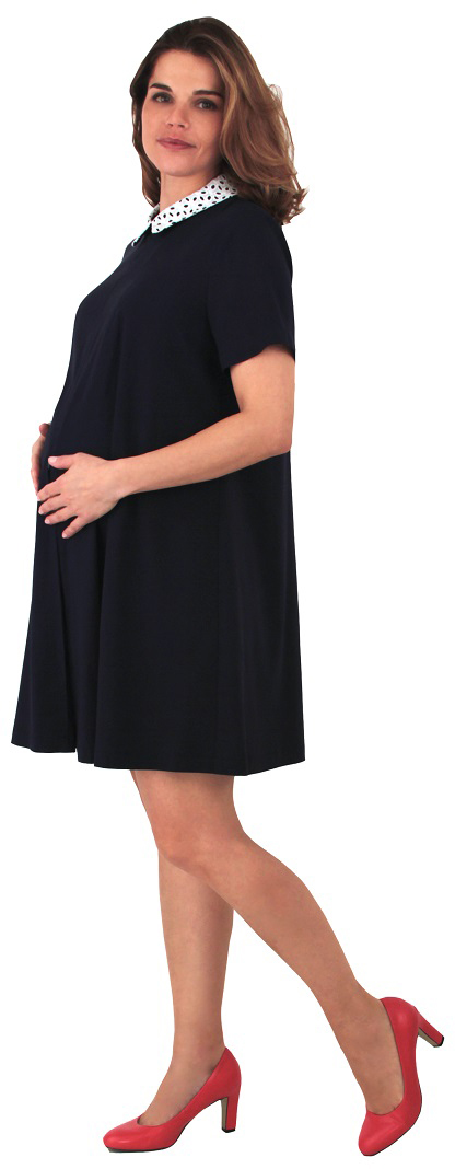 Платье для беременных и кормящих One Plus One, цвет: темно-синий. V5024335. Размер 46