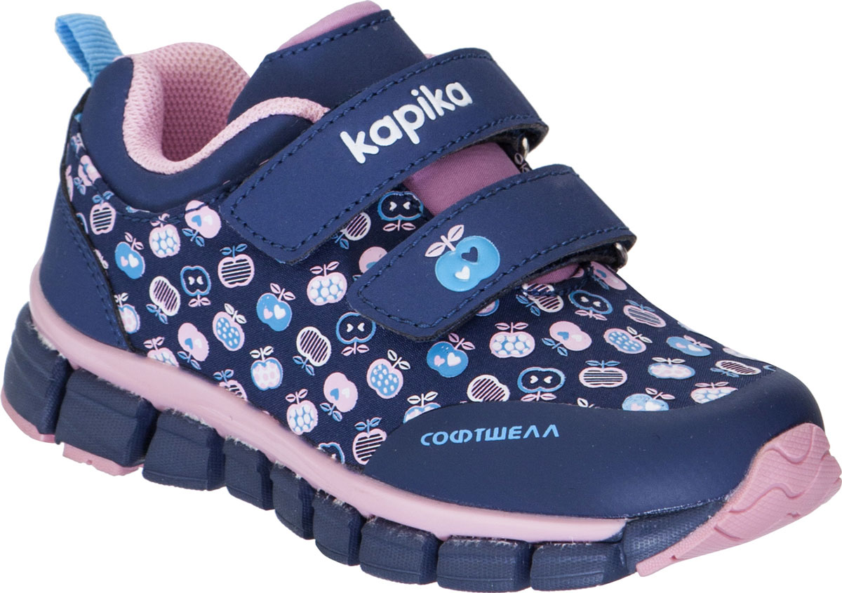 Кроссовки для девочки Kapika, цвет: темно-синий. 71096. Размер 25