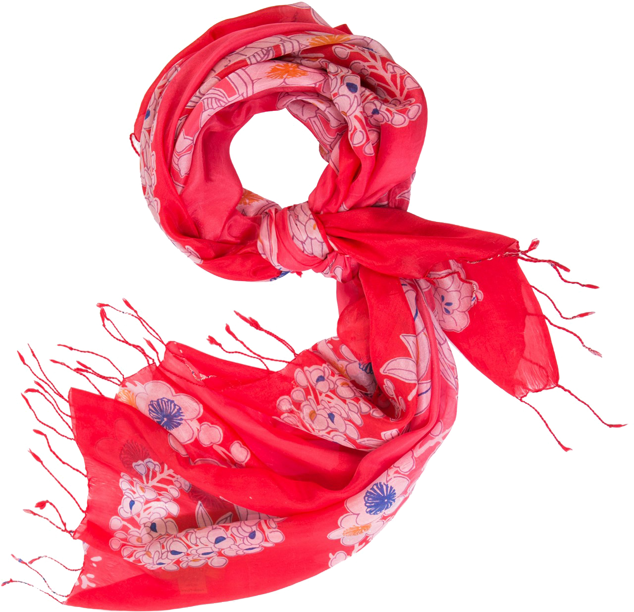 Палантин женский Michel Katana, цвет: красный, розовый. S20-KAWAI/CACTUS.FL. Размер 110 x 180 см