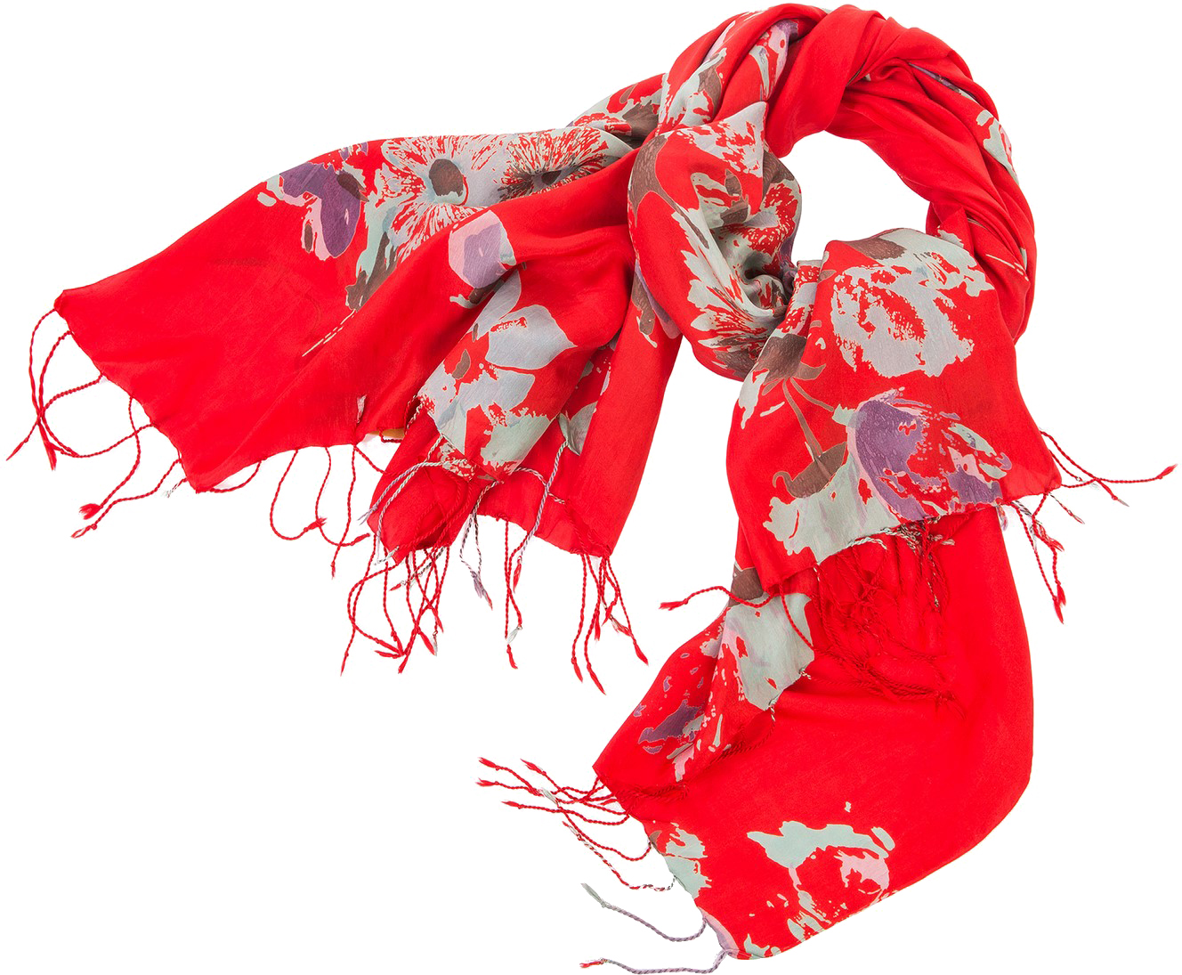 Палантин женский Michel Katana, цвет: красный, серый. S40-BRUSH.FL/RED. Размер 110 x 180 см