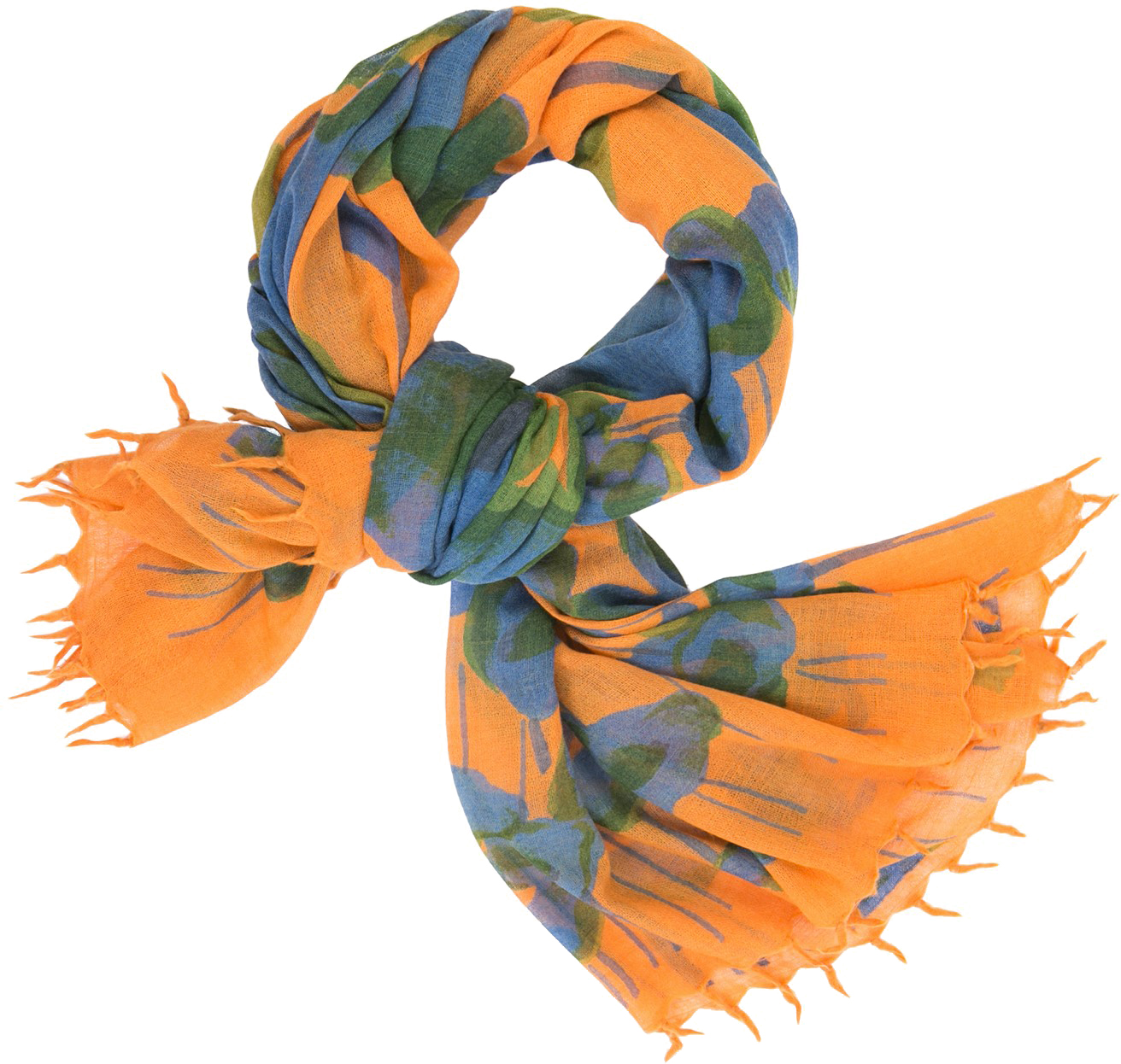 Палантин женский Michel Katana, цвет: оранжевый, синий, фиолетовый. W-FLORA.DEUX/DEUX. Размер 100 x 200 см