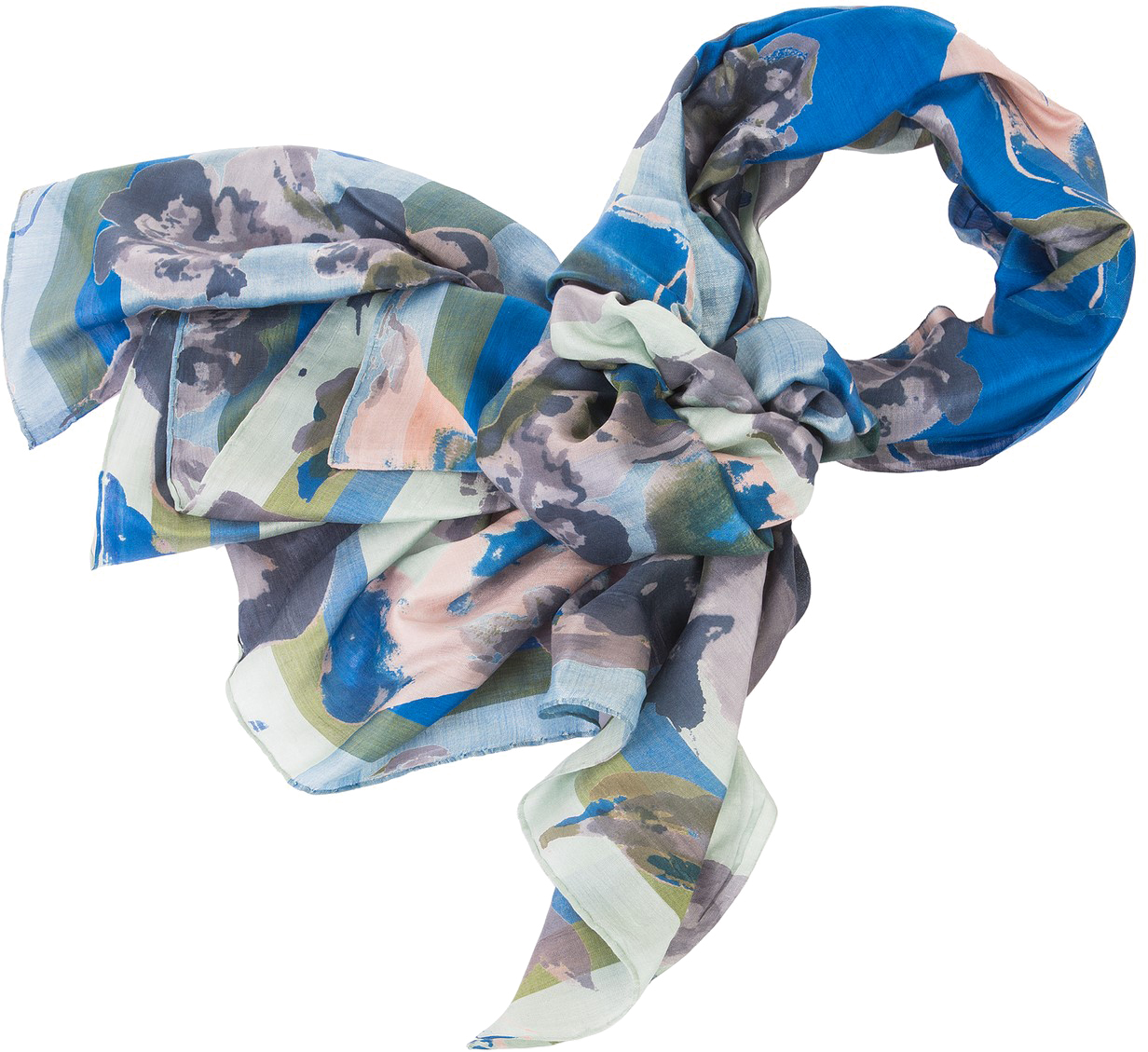 Палантин женский Michel Katana, цвет: синий, серый. SN-BIG.FL/BLUE. Размер 100 x 190 см