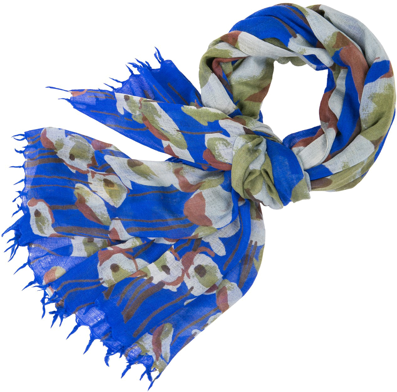 Палантин женский Michel Katana, цвет: синий. W-FLORA.DEUX/TROIS. Размер 100 x 200 см