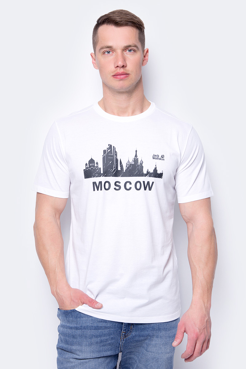 Футболка мужская Jack Wolfskin Moscow, цвет: белый. 5017131-5018. Размер XL (52)