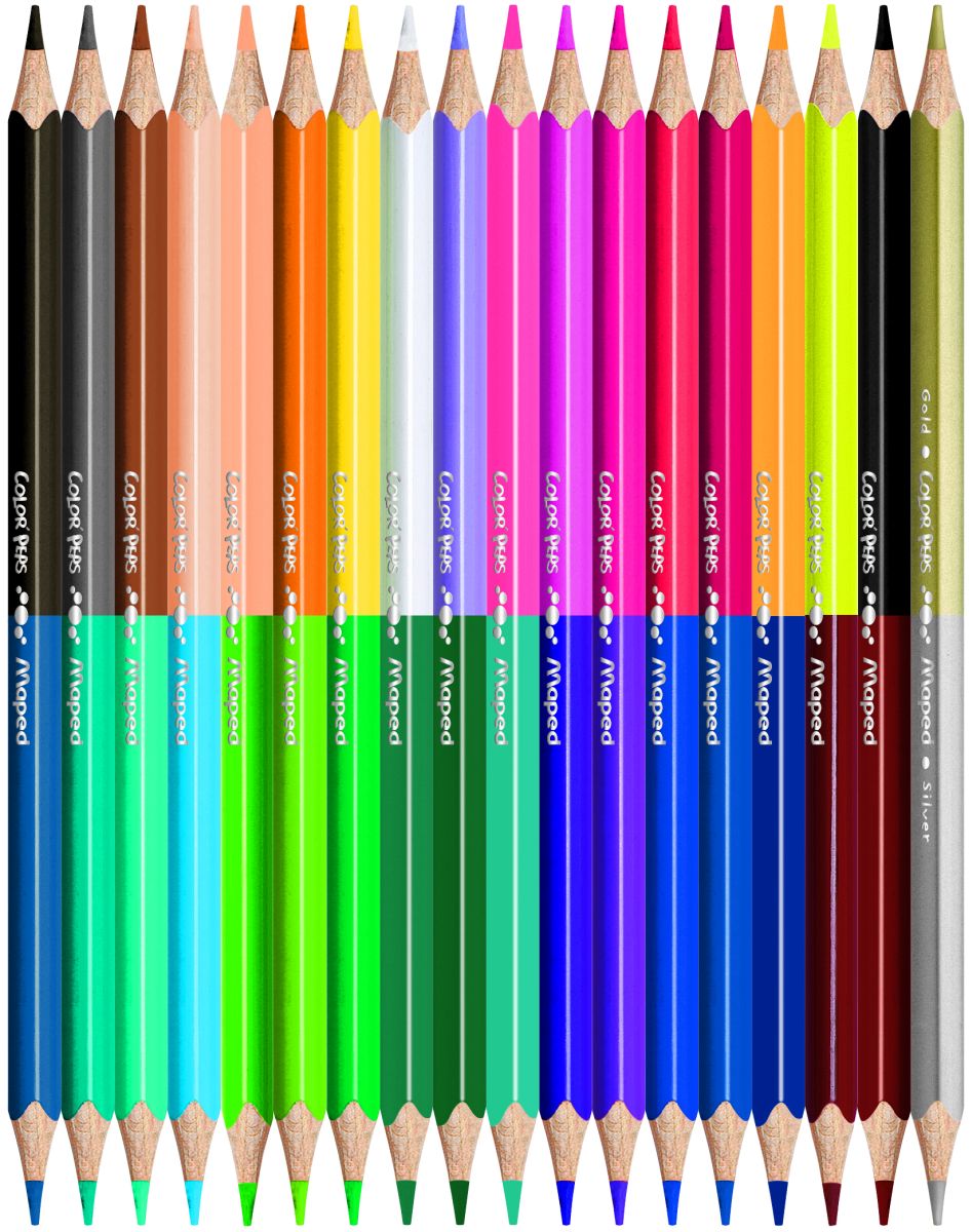 Maped Color Peps Набор цветных карандашей Duo двухсторонние 18 шт
