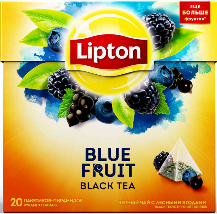 Lipton Blue Fruit Tea черный чай в пирамидках, 20 шт lipton lemon melissa green tea зеленый чай в пирамидках с листочками лимонной мяты 20 шт