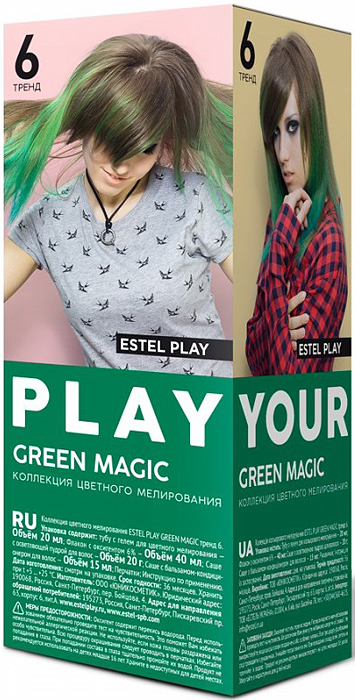 Коллекция цветного мелирования Estel Play Green Magic Тренд 6 EP/GM