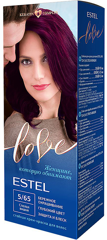 Стойкая крем-краска для волос Estel Love тон 5/65 Спелая вишня EL5/65
