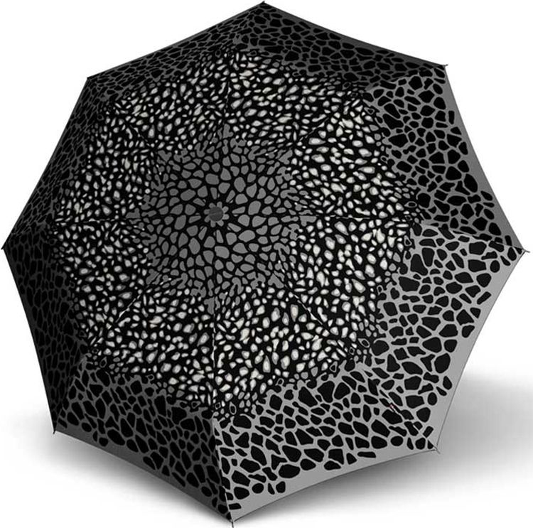 Зонт женский Knirps, автомат, 3 сложения, цвет: серый, черный. 9532004939