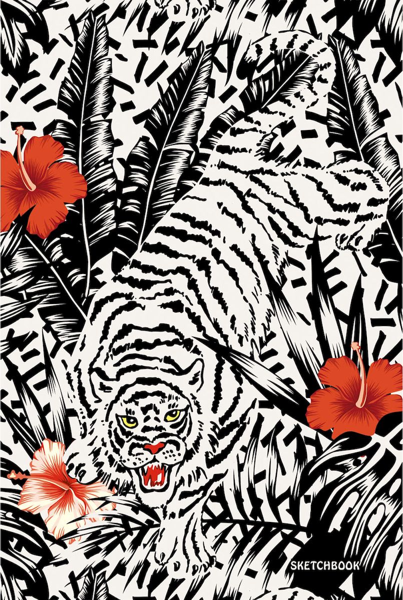 Listoff Скетчбук Тигр в джунглях 100 листов