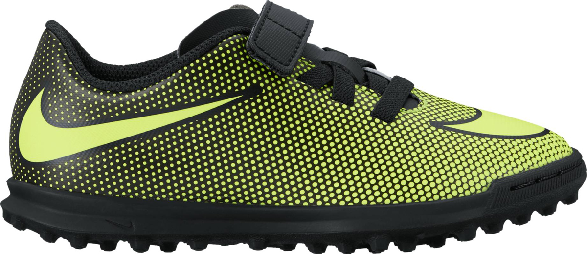 Бутсы для мальчика Nike Jr Bravatax Ii (V) Ic, цвет: желтый, черный. 844439-070. Размер 10,5C (26,5)