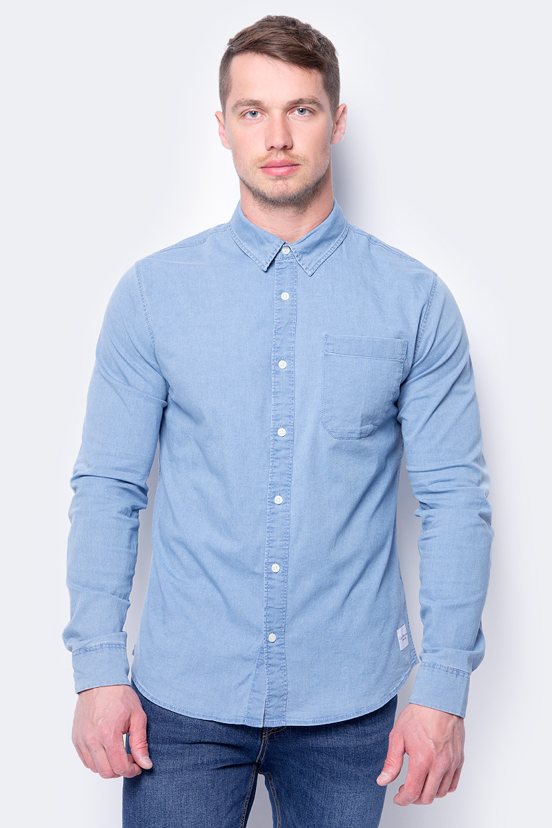 Рубашка мужская Calvin Klein Jeans, цвет: голубой. J30J307015_4980. Размер M (46/48)