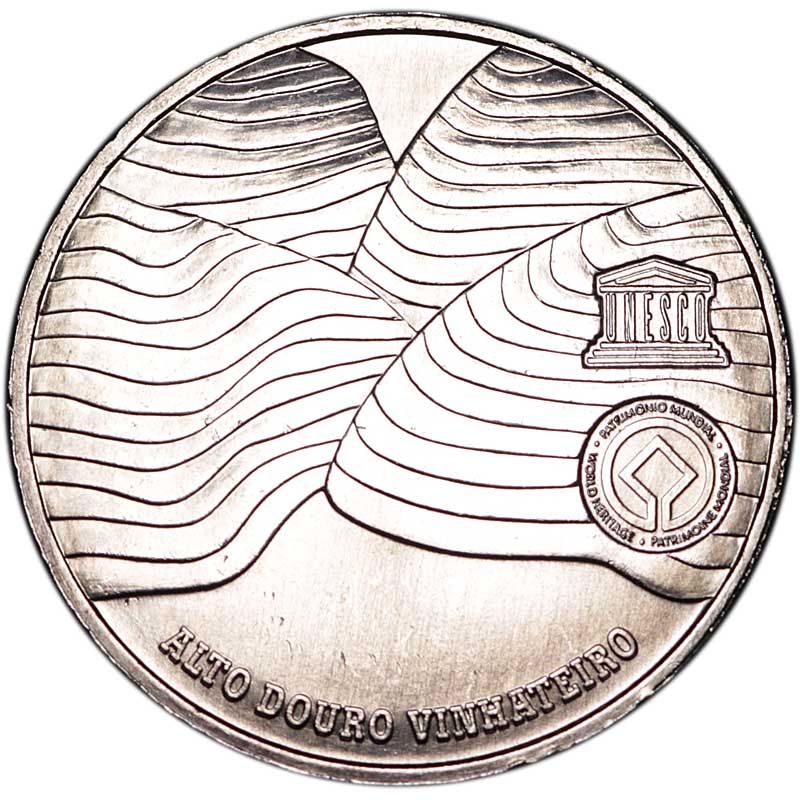 Монета номиналом 2,5 евро 2008 Португалия, Винодельческий регион Альто Дору (Alto Douro Vinhateiro)