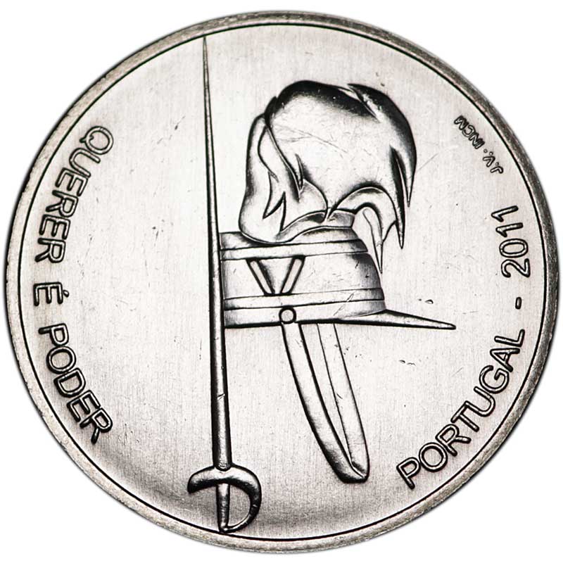 Монета номиналом 2,5 евро 2011 Португалия, 100 лет Военного института