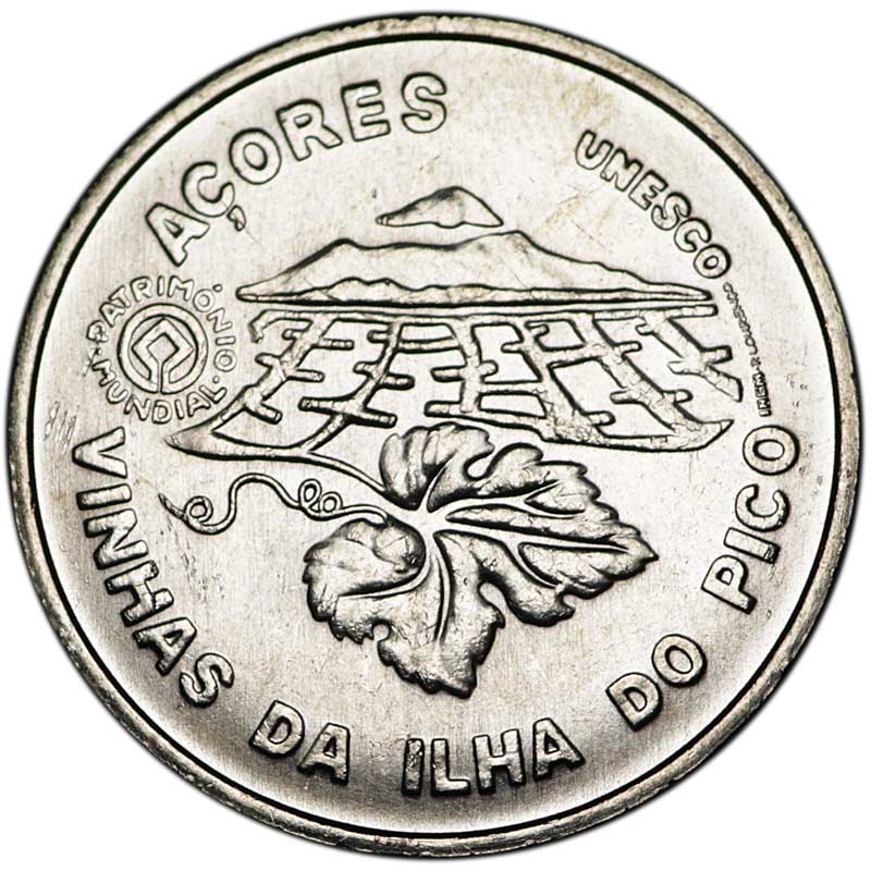 Монета номиналом 2,5 евро 2011 Португалия, Винодельческий ландшафт острова Пику