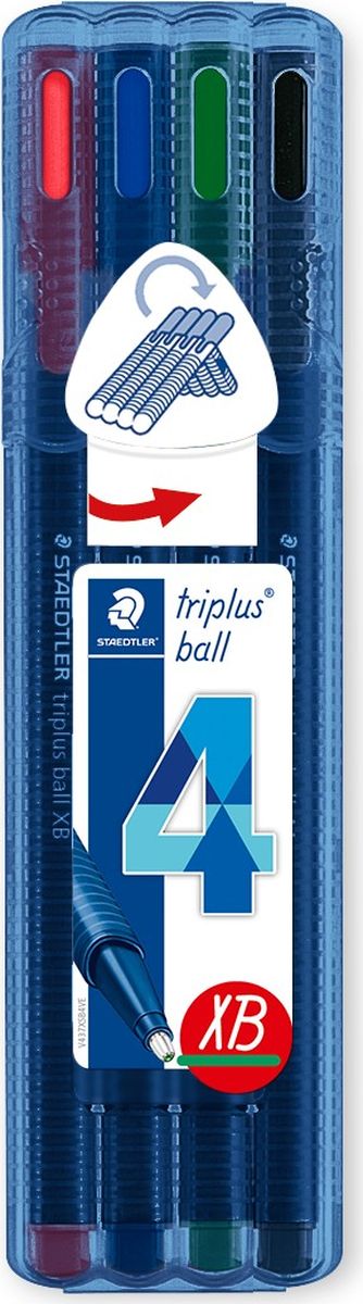 Staedtler Набор шариковых ручек Triplus Ball Яркие цвета 4 цвета