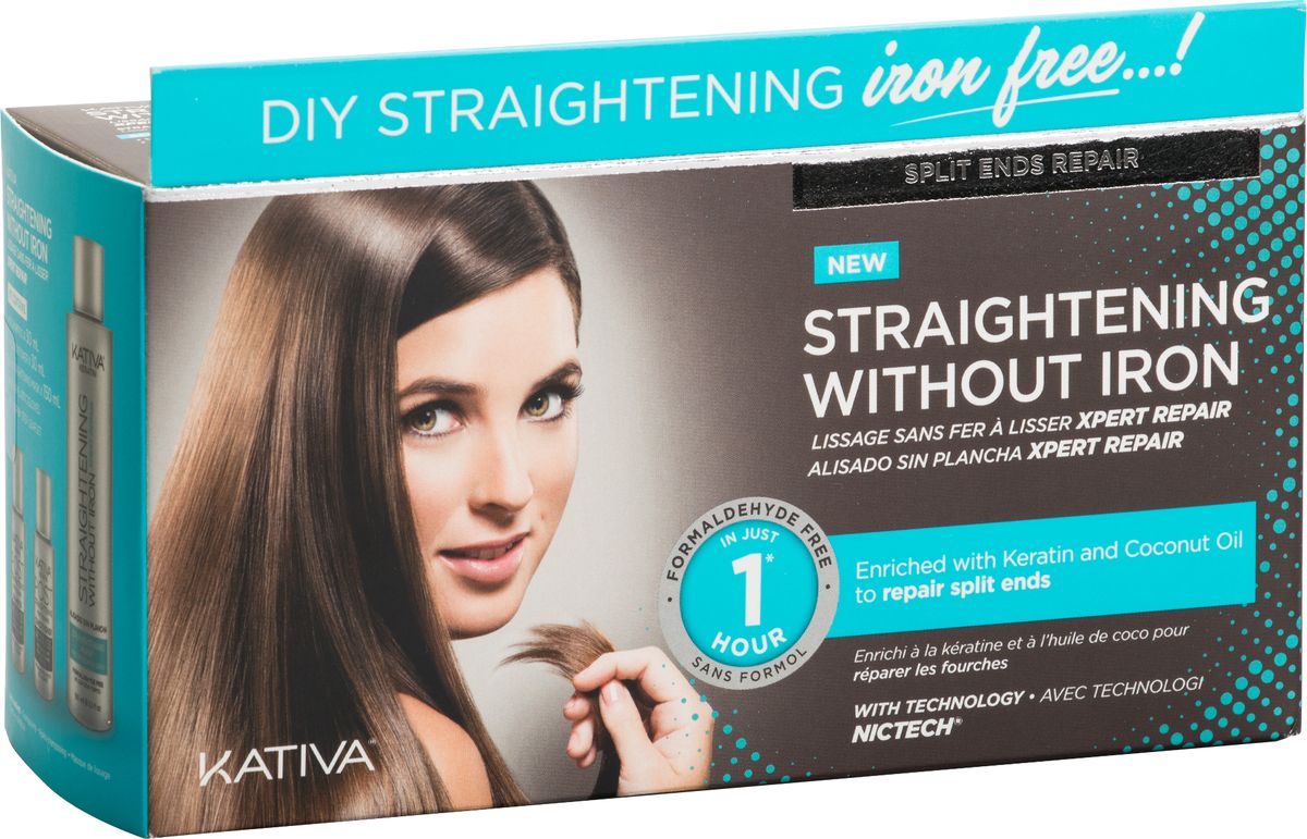 Kativa Iron Free Набор для выпрямления волос Восстановление, для волос с секущимися кончиками