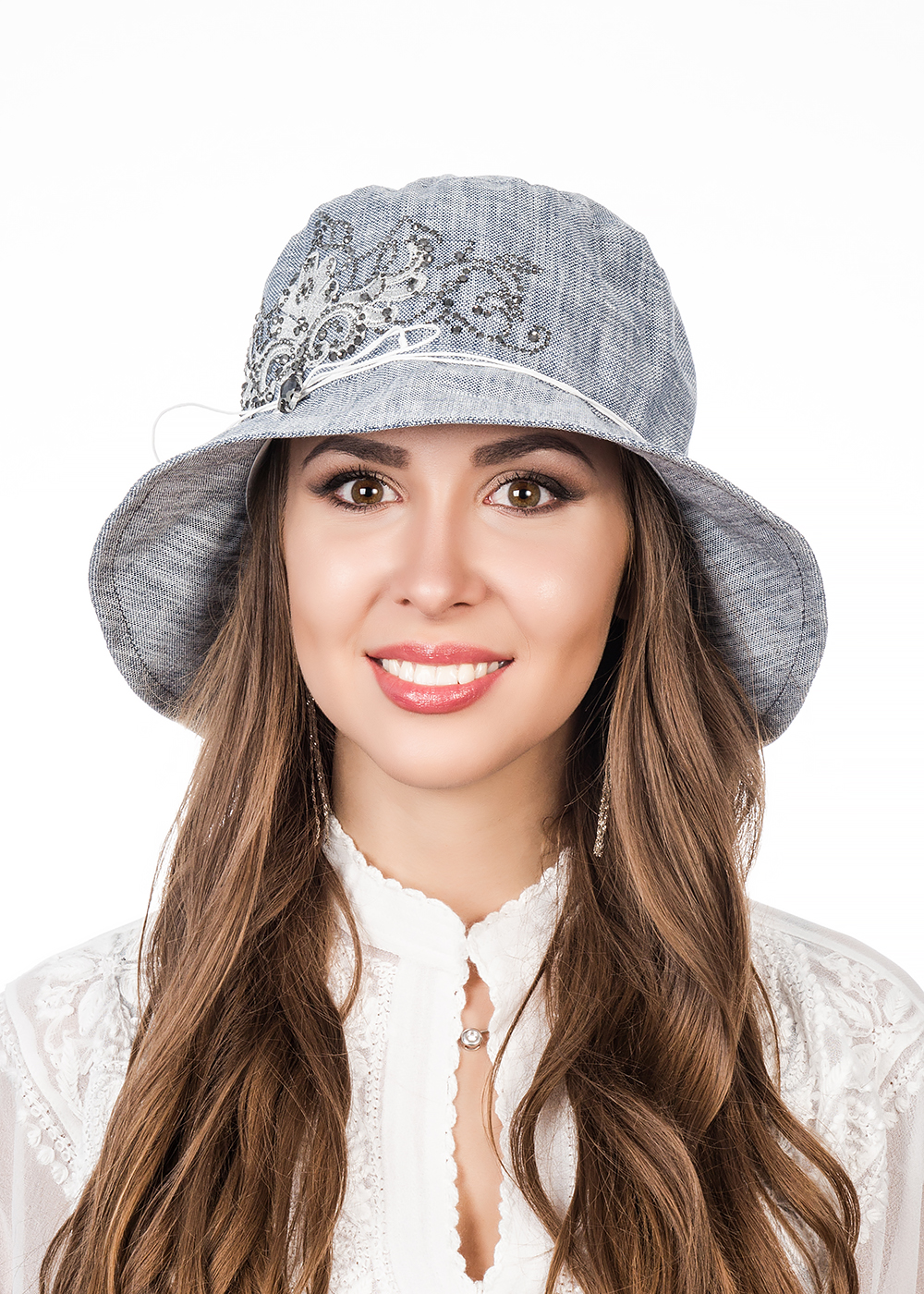Шляпа женская Level Pro Кристина, цвет: синий. 403598. Размер 56/58