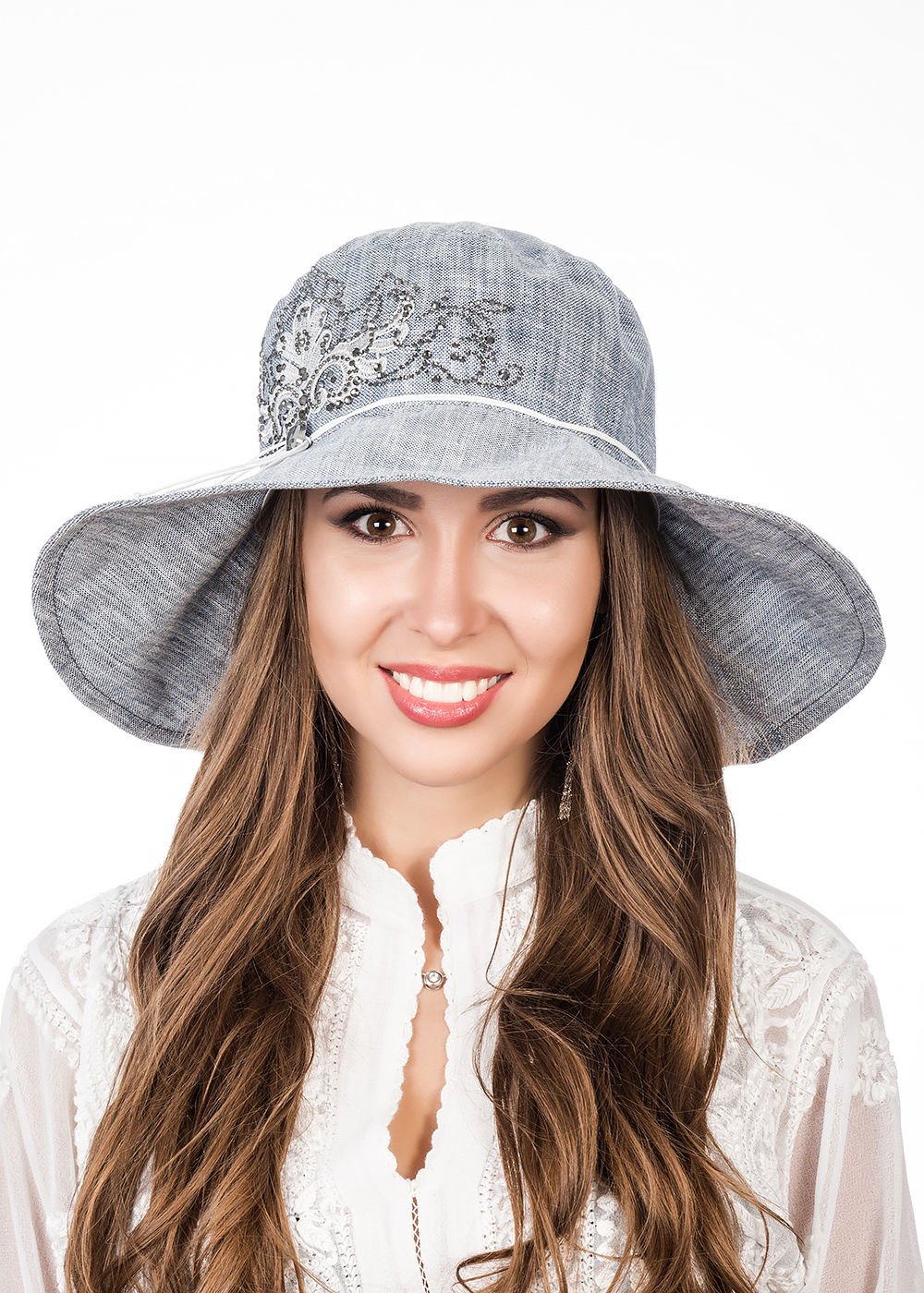 Шляпа женская Level Pro Кристина, цвет: синий. 403591. Размер 56/58