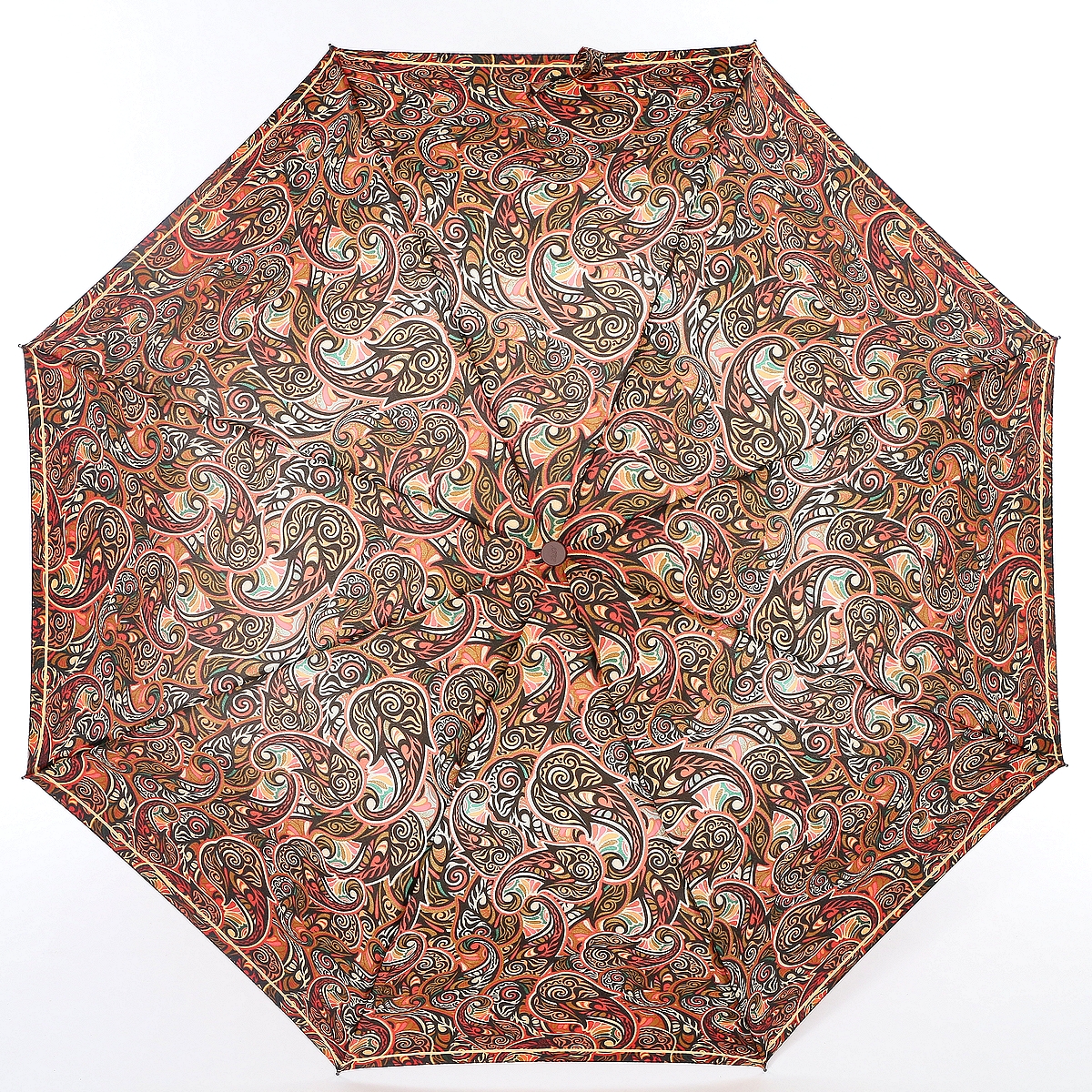 Зонт женский Zest, автомат, 3 сложения, цвет: коричневый, оранжевый. 23928-114