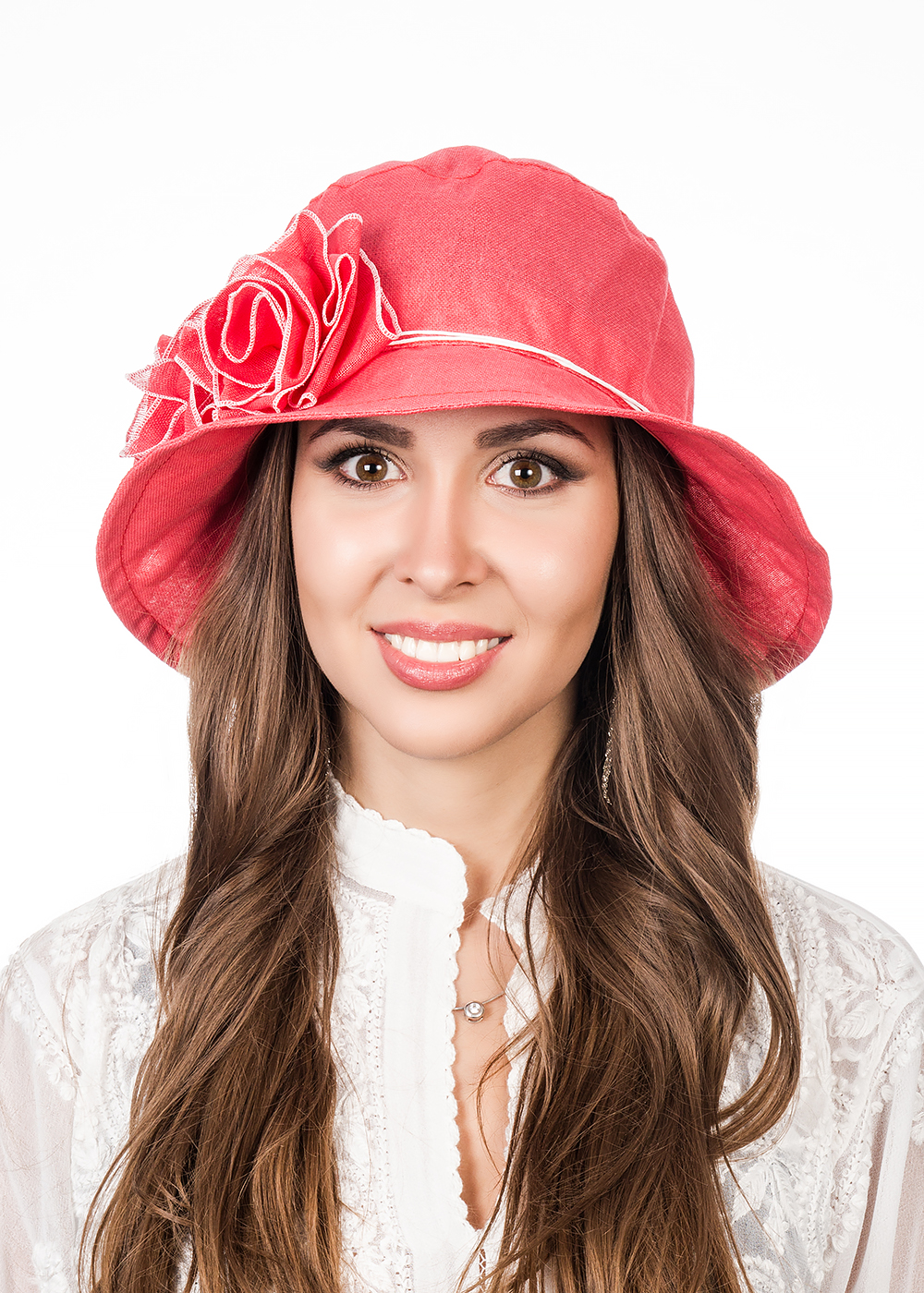 Шляпа женская Level Pro Аурелия, цвет: коралловый. 403279. Размер 56/58