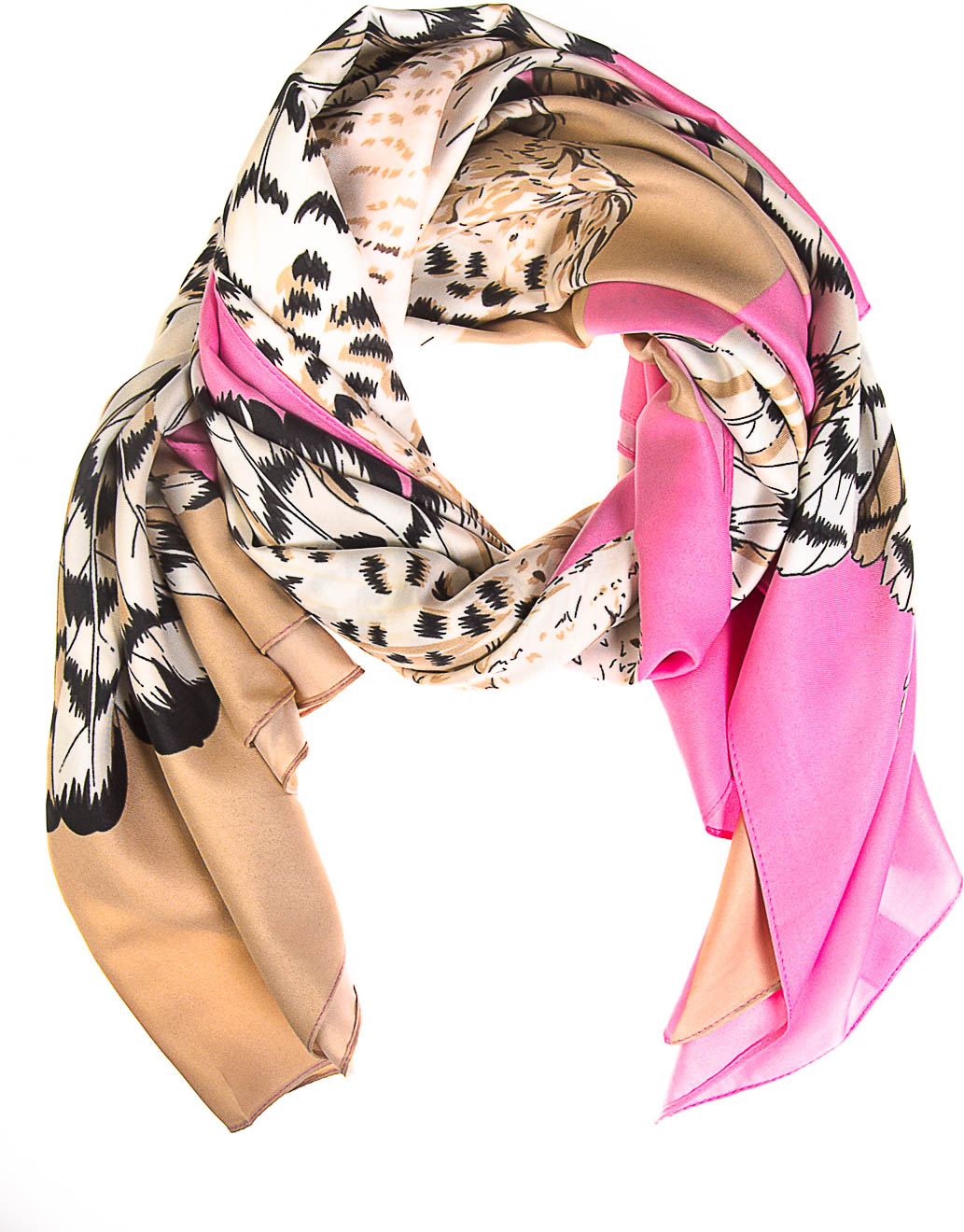 Палантин женский Vita Pelle, цвет: бежевый, розовый. K02P2423. Размер 130 х 130 см