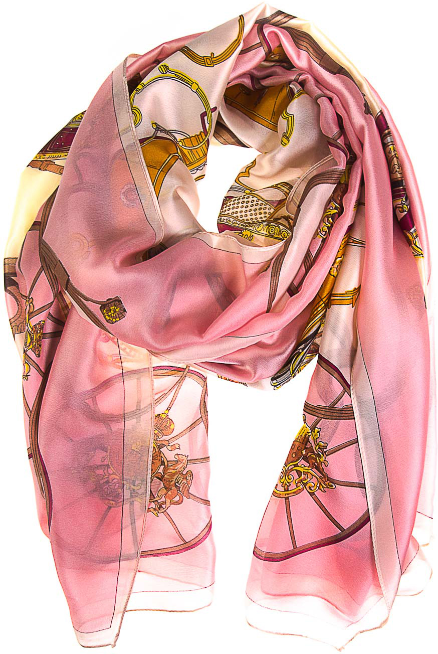 Палантин женский Vita Pelle, цвет: розовый, белый. K02P2623. Размер 180 х 90 см