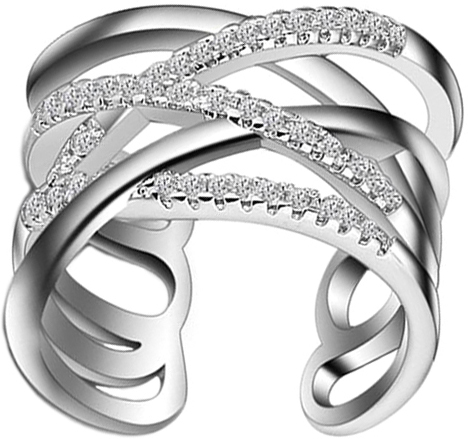 Кольцо женское Ice&High, цвет: серебряный, белый. ZR888360R