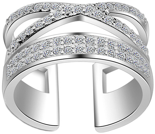 Кольцо женское Ice&High, цвет: серебряный, белый. ZR888371
