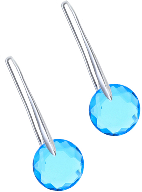 Серьги женские Ice&High, цвет: серебряный, голубой. ZS888587B