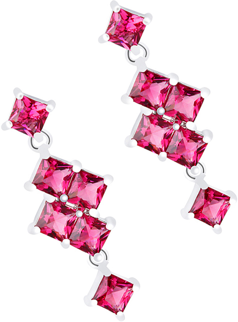 Серьги женские Ice&High, цвет: серебряный, розовый. ZS888590P