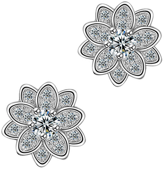 Серьги женские Ice&High, цвет: серебряный, белый. ZS888625