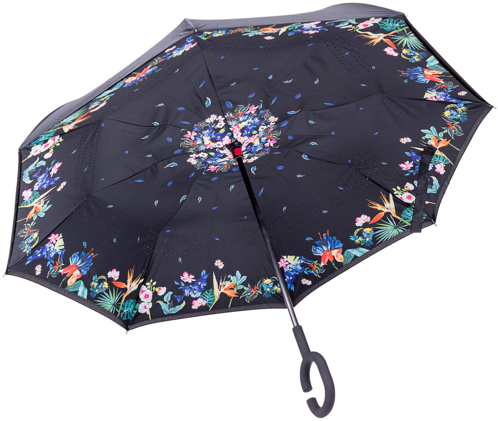 Зонт-трость женский Nuages, механика, цвет: черный, синий, зеленый. NZ2300/9