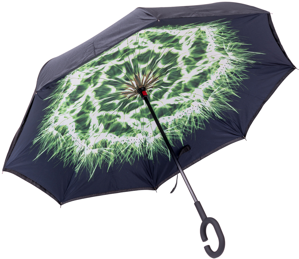 Зонт-трость женский Nuages, механика, цвет: черный, зеленый. NZ2300/10