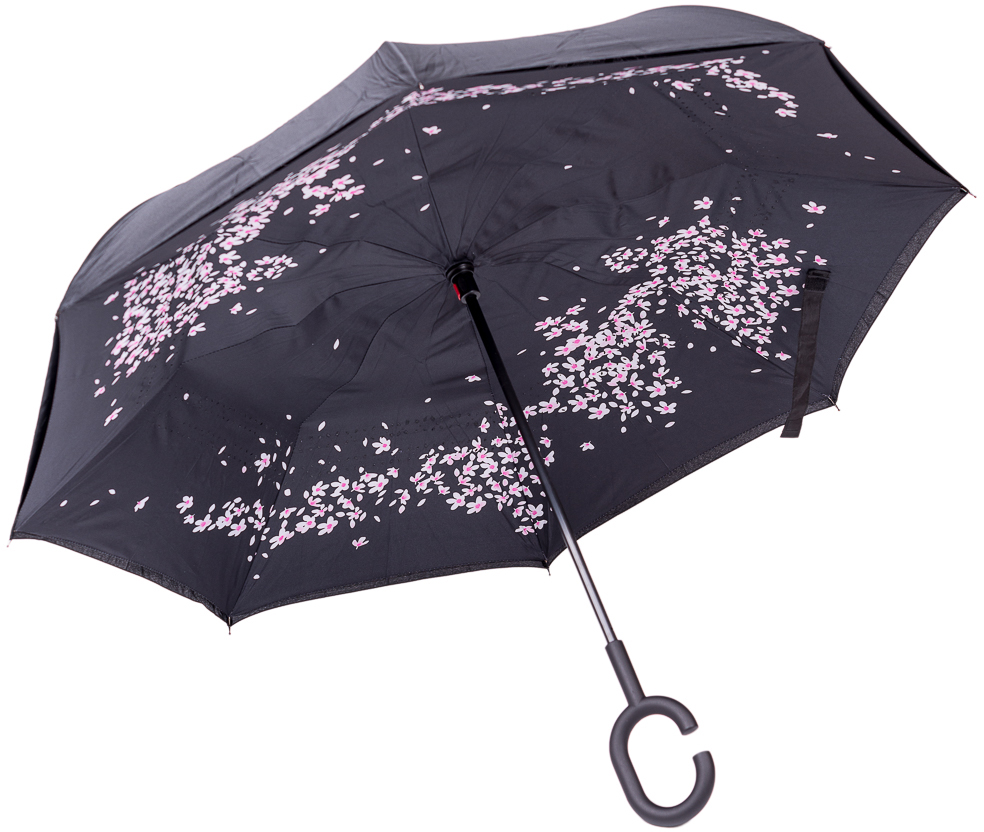 Зонт-трость женский Nuages, механика, цвет: черный, серый, сиреневый. NZ2300/12