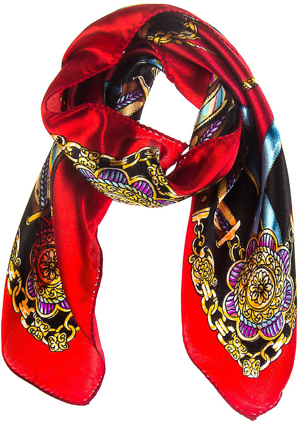 Платок женский Vittorio Richi, цвет: красный, черный. K02P1509. Размер 50 х 50 см