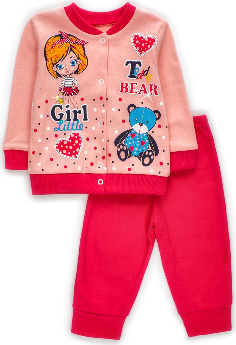 Комплект одежды для девочки M&D: штанишки, кофточка, цвет: розовый. КМ140905_5. Размер 80