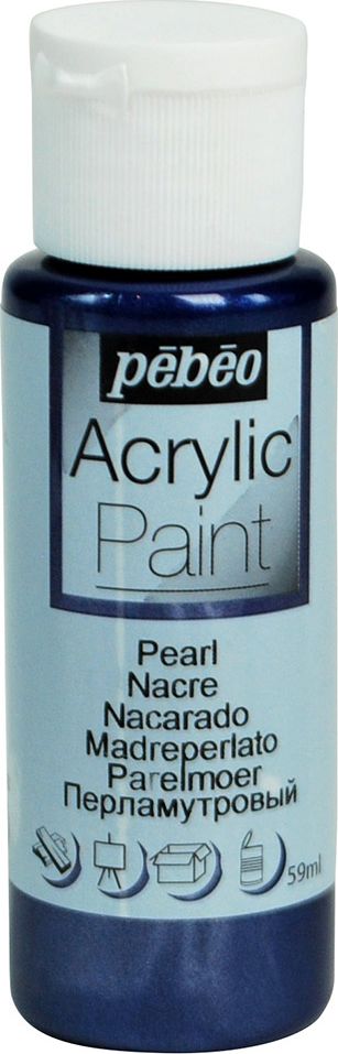 Pebeo Краска акриловая Acrylic Paint перламутровая цвет 097878 синяя ночь 59 мл