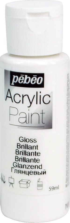 Pebeo Краска акриловая Acrylic Paint глянцевая цвет 097844 белый 59 мл