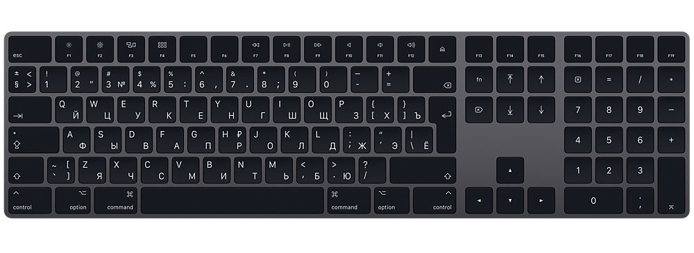 Apple Magic Keyboard, Space Grey клавиатура с цифровой панелью