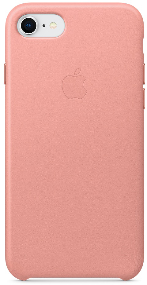 Apple Leather Case чехол для iPhone 7/8, Soft Pink