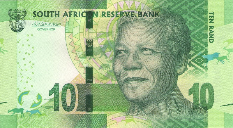 Банкнота номиналом 10 рандов. ЮАР. 2015 год