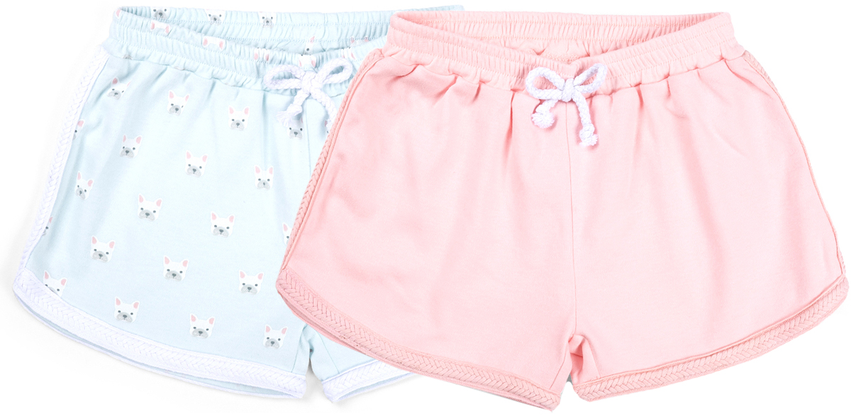Шорты для девочки Happy Baby, цвет: розовый, голубой, 2 шт. 88012. Размер 92