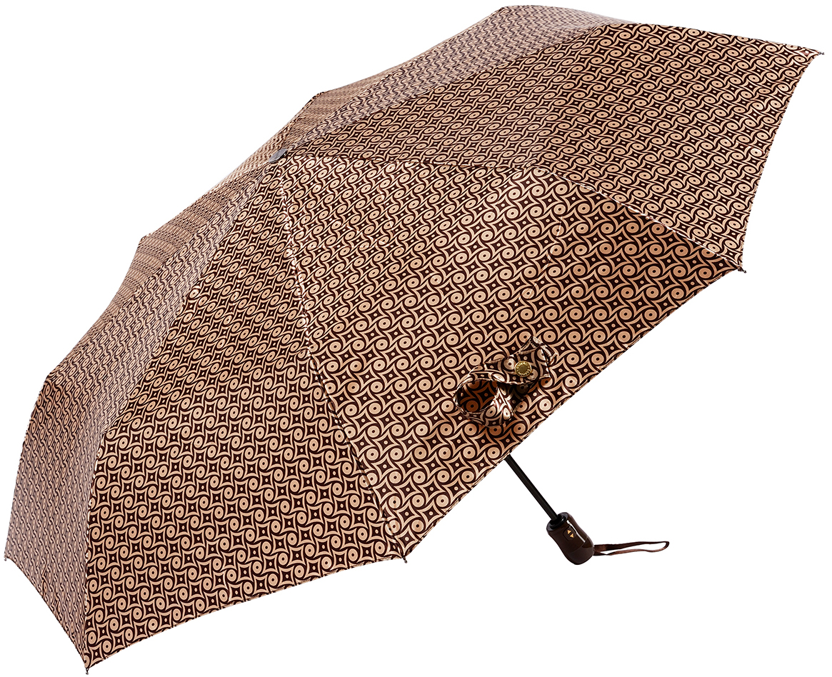 Зонт женский Doppler, автомат, 3 сложения, цвет: коричневый. 74660FGD3