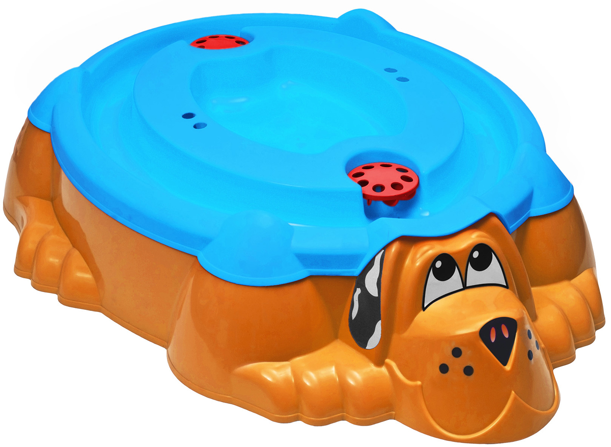 PicnMix Песочница-бассейн Собачка с крышкой цвет оранжевый голубой