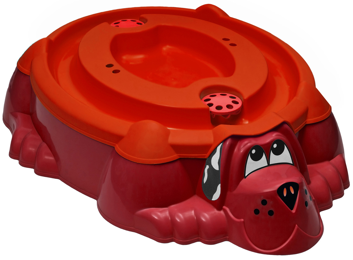 PicnMix Песочница-бассейн Собачка с крышкой цвет красный